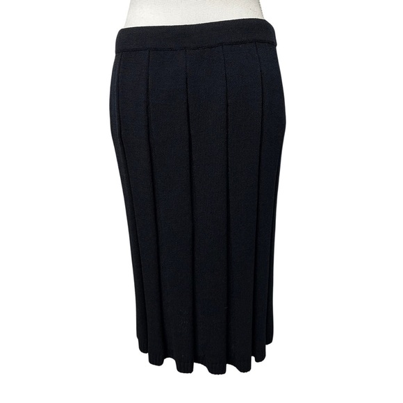 NEW ST. JOHN SPORT Wool/Rayon Santana Knit Skirt Mid Length Black Size Medium - Picture 8 of 8